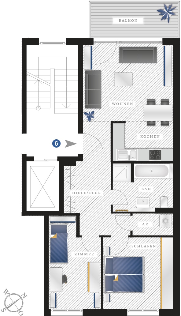 Grundriss Eigentumswohnung Zwickauer Str. 122 – Wohnung 06